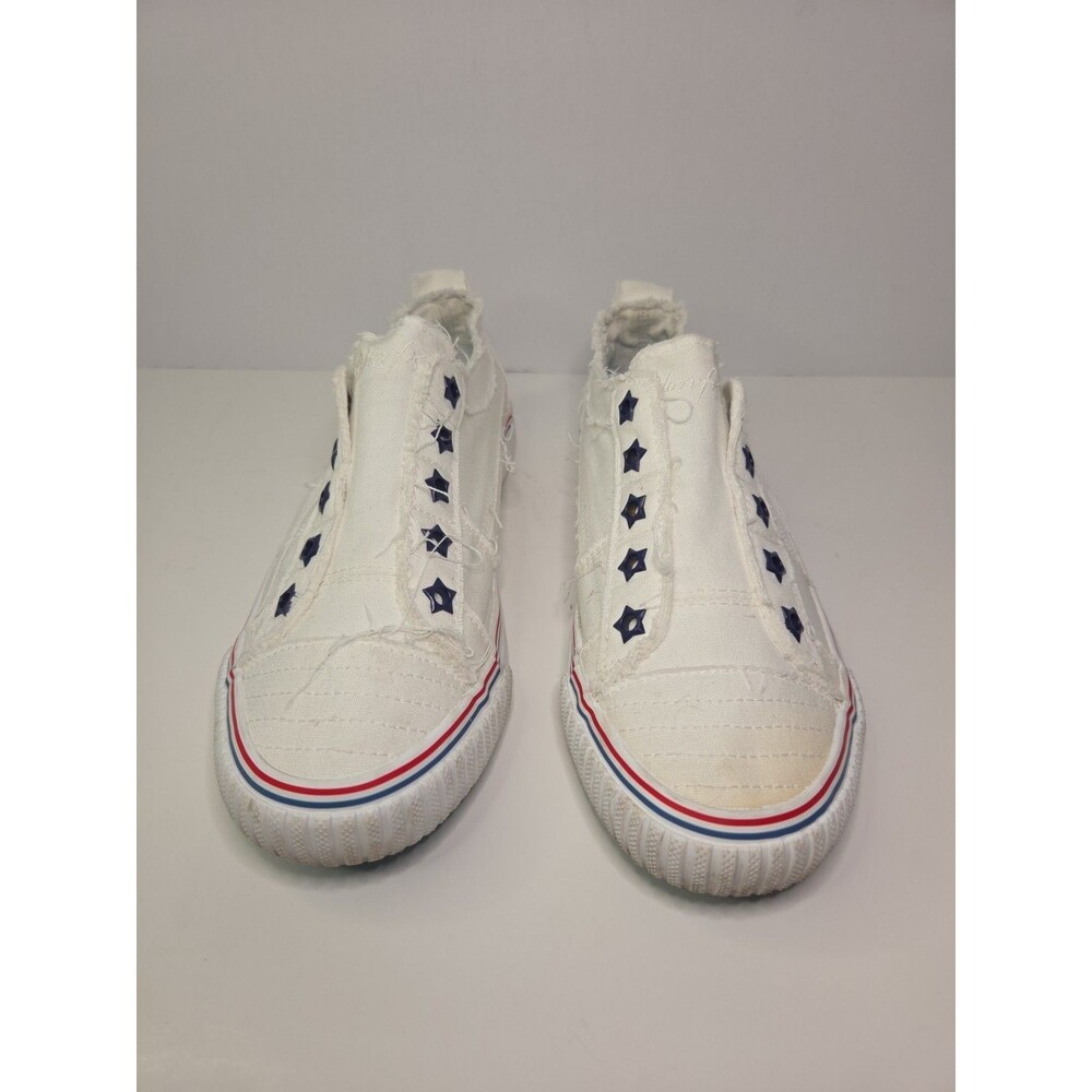 BlowFish Malibu white Tattered Slip On  converse style Sneakers Women's Sz 7 - Picture 2 of 8